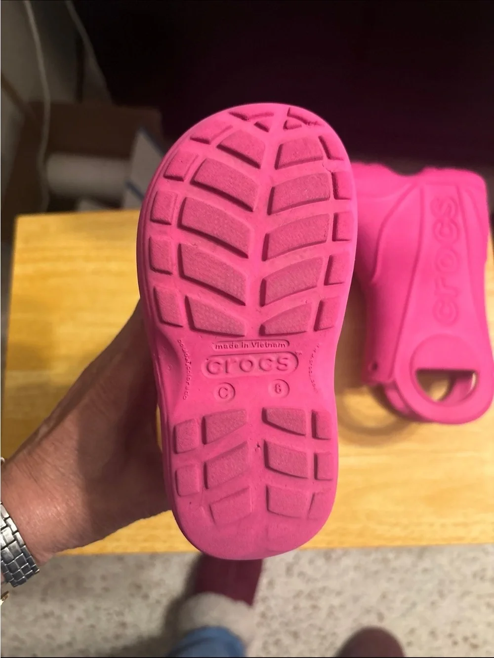Crocs rain boots size 8 C pink crush